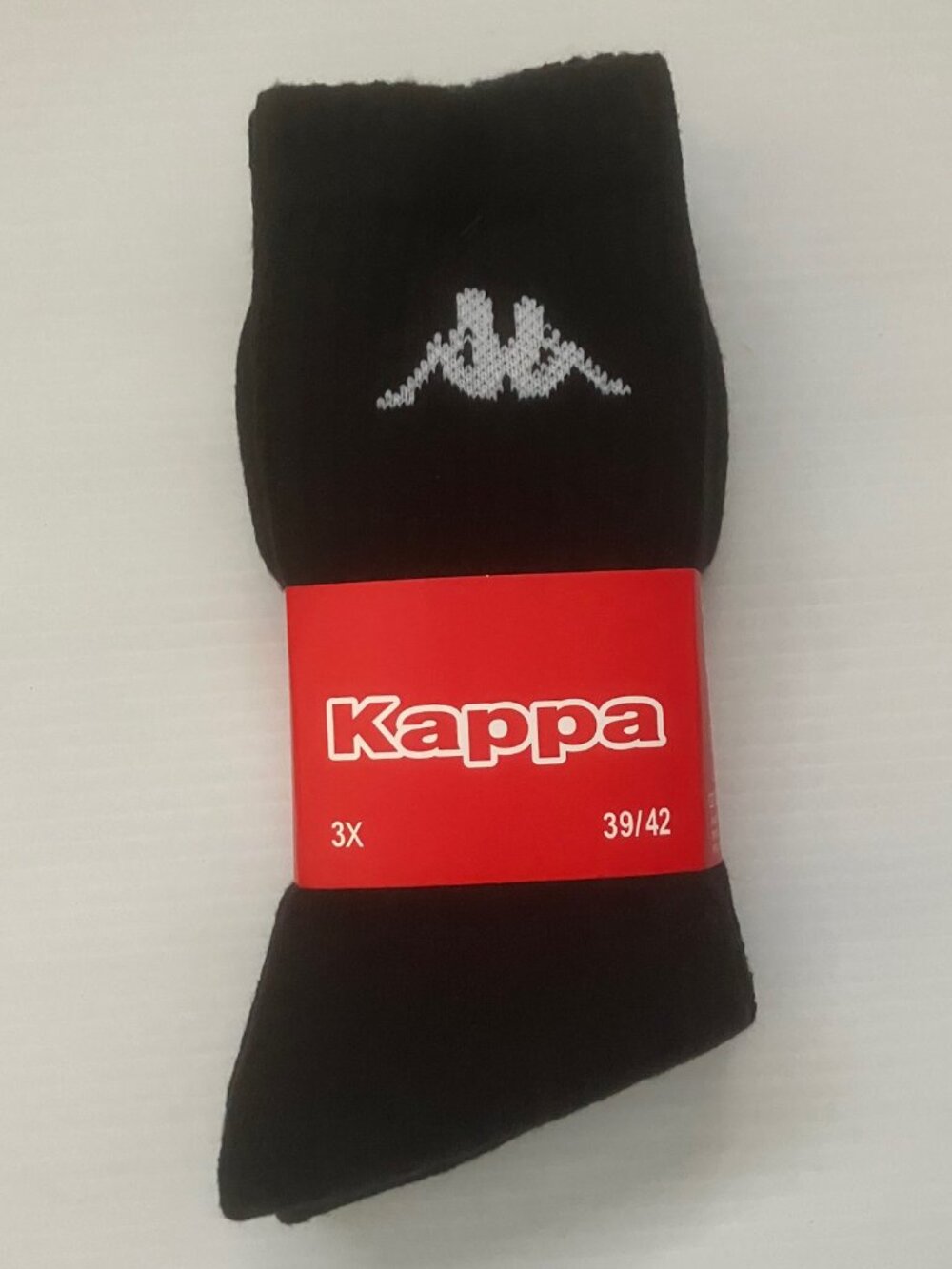 Kappa Black Crew Socks - Men's Medium - 3 Pack - NWT